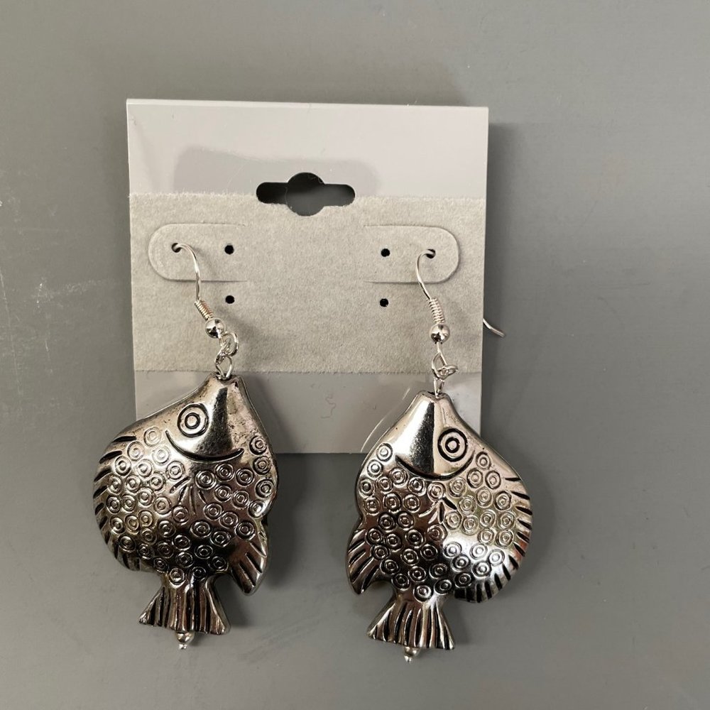 Handmade Artisan Large Fish Earrings
